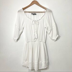 Lulus Boho Tassel Tie Front Peasant Blouse Size XS